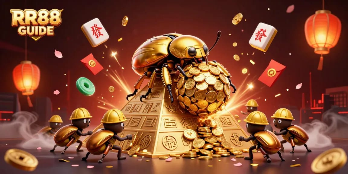 Play and win on RR88 GUIDE with an engaging 3D casino-themed illustration.