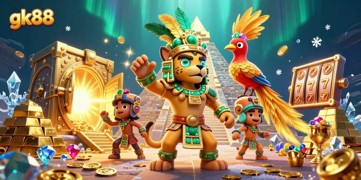 Play thrilling games on gk88 with vibrant casino-themed scenes filled with jewels and excitement.