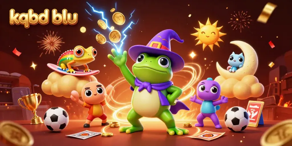 Experience the thrill of kqbd blu with a dynamic scene of characters amidst a storm of golden coins and sports elements.