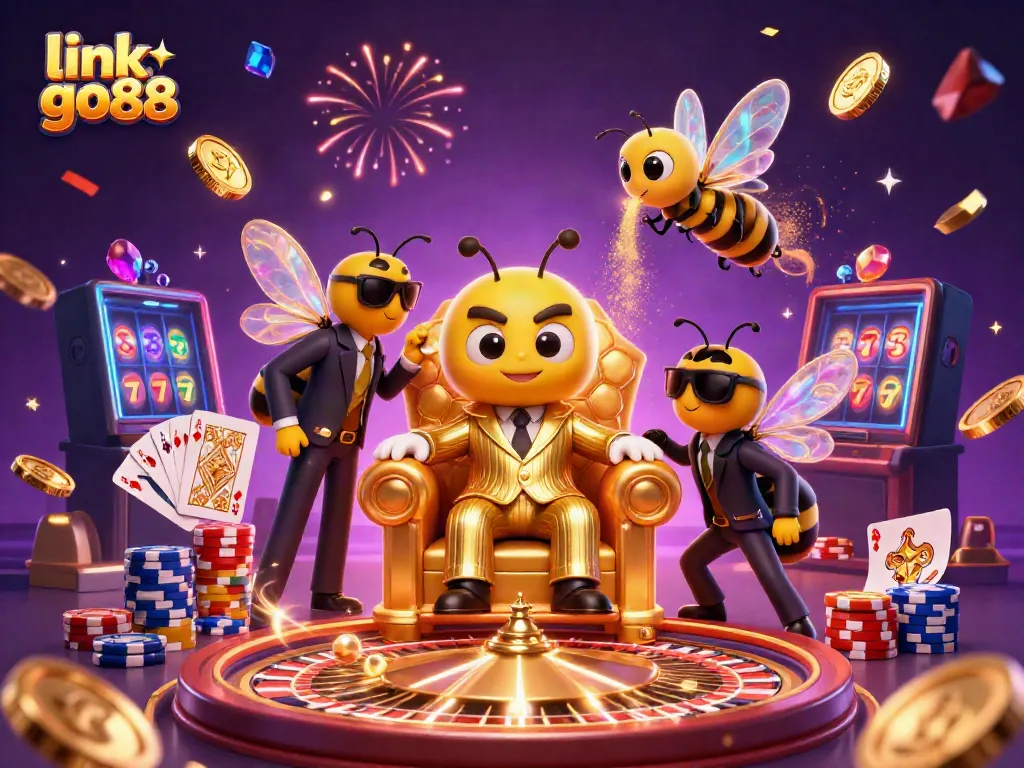 Spin to win with the link go88 in a vibrant casino-themed illustration filled with excitement and color.