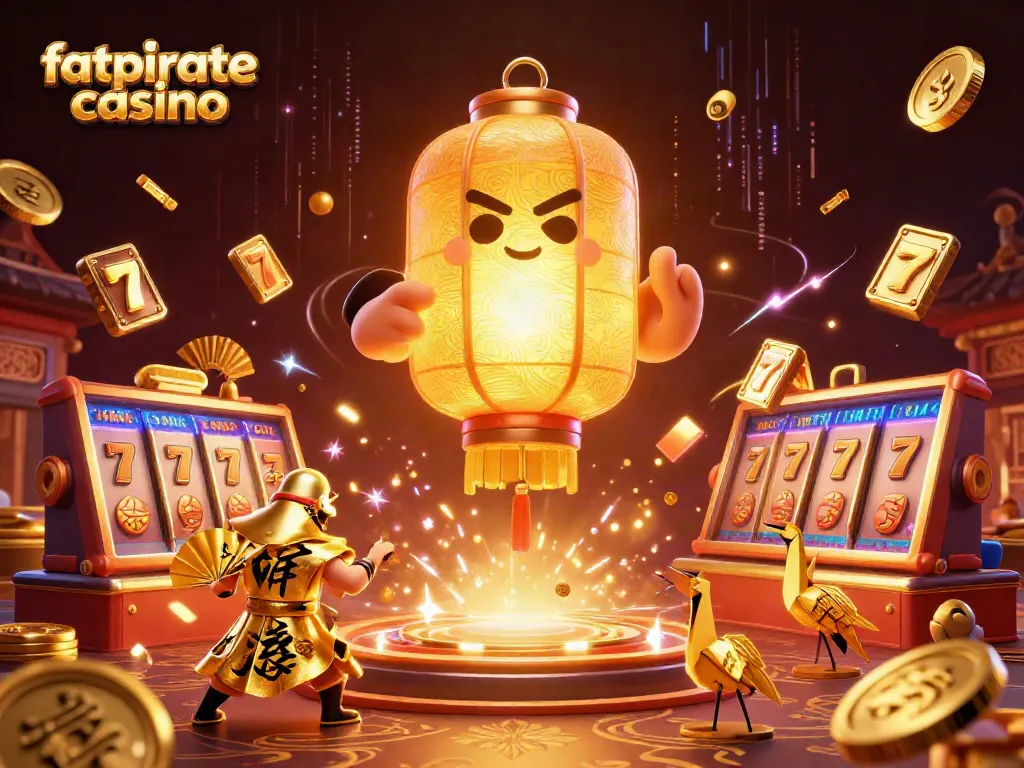 Experience the vibrant energy of fatpirate casino with dynamic elements and a lively golden atmosphere.