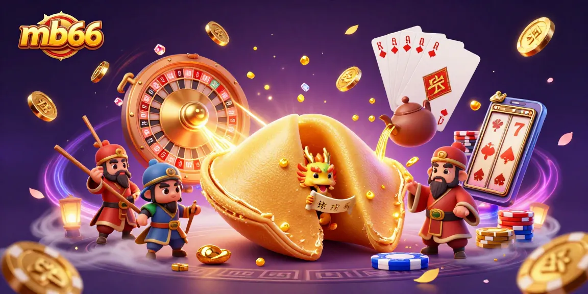 Spin the reels of mb66 for thrilling casino action with vibrant characters and golden elements.