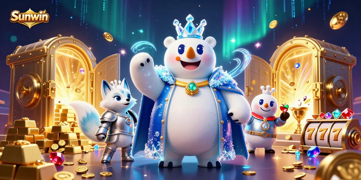 Join the excitement at Sunwin with thrilling slot games, gold treasure, and animated casino characters.