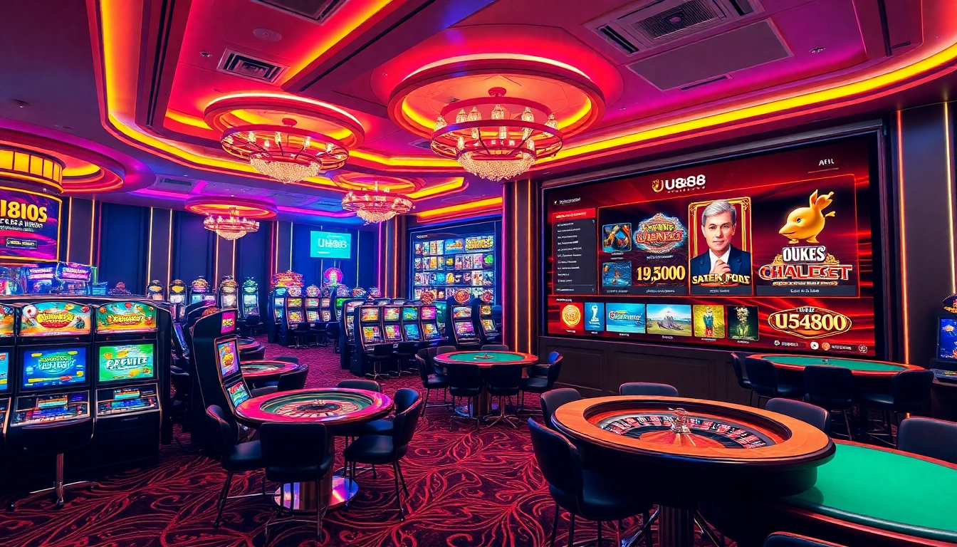 Experience the thrill of U8888 online gaming with vibrant casino visuals and exciting gameplay.