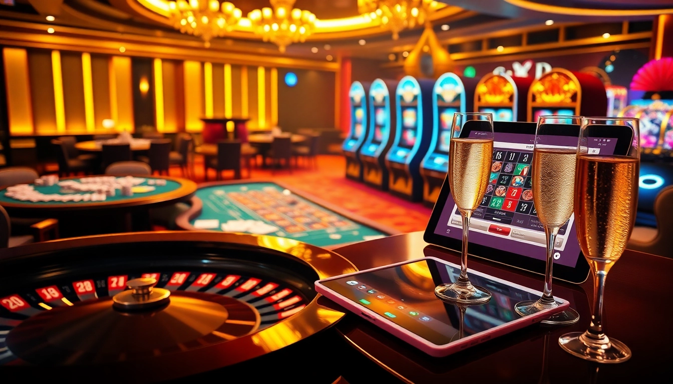 Win big at GG88 com in a luxurious casino atmosphere with poker tables, slot machines, and online betting.
