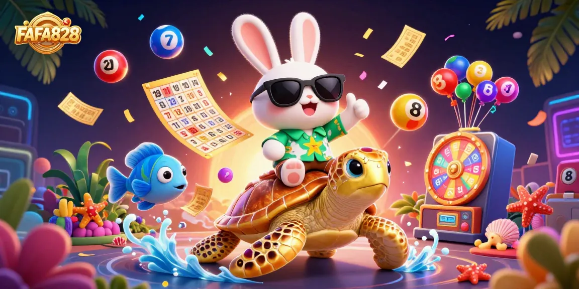 Play big and win with FAFA828's vibrant gambling experience featuring a lucky rabbit!