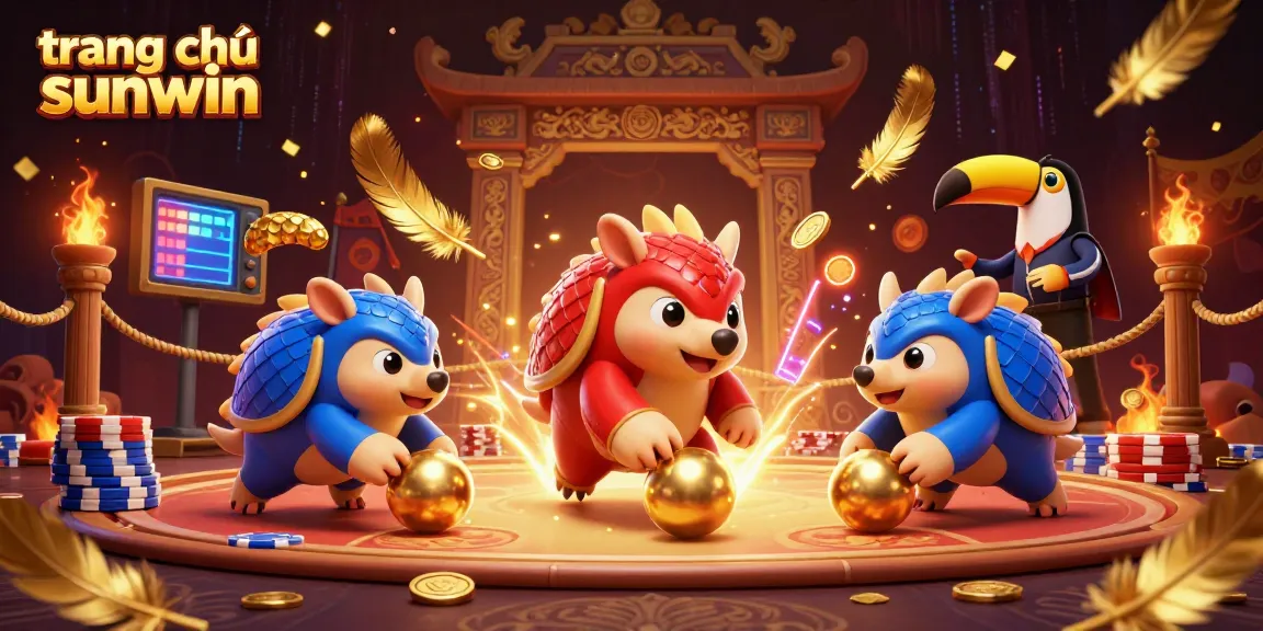 Experience the excitement at trang chủ sunwin with vibrant pangolins bowling through poker chips.