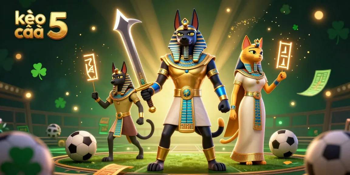 Experience the thrill of sports betting with kèo nhà cái 5 in an energetic ancient Egyptian setting.